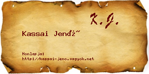 Kassai Jenő névjegykártya